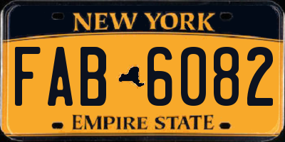 NY license plate FAB6082
