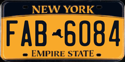 NY license plate FAB6084