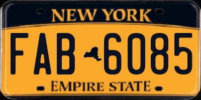 NY license plate FAB6085