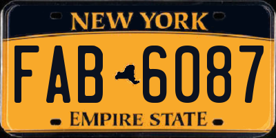 NY license plate FAB6087