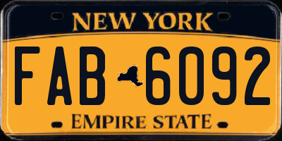 NY license plate FAB6092