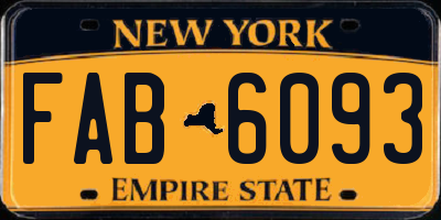 NY license plate FAB6093