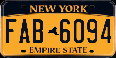 NY license plate FAB6094