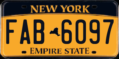 NY license plate FAB6097