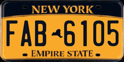 NY license plate FAB6105