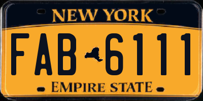 NY license plate FAB6111