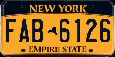 NY license plate FAB6126