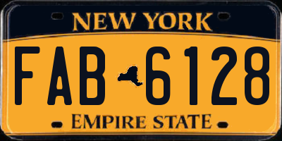 NY license plate FAB6128