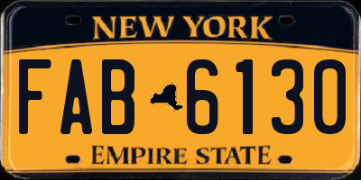 NY license plate FAB6130