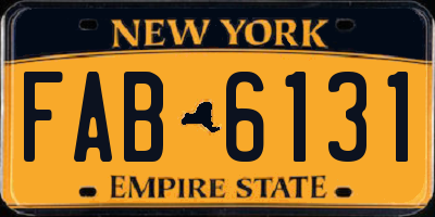 NY license plate FAB6131