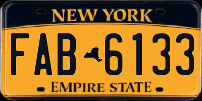 NY license plate FAB6133