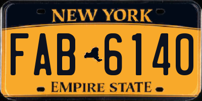 NY license plate FAB6140