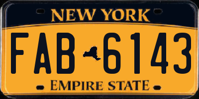 NY license plate FAB6143