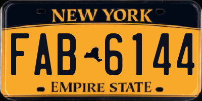 NY license plate FAB6144