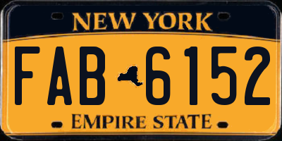 NY license plate FAB6152