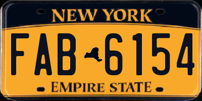 NY license plate FAB6154