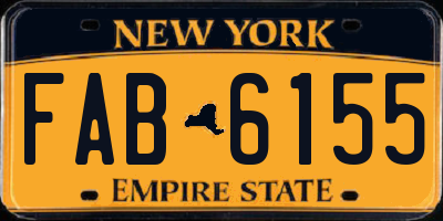 NY license plate FAB6155