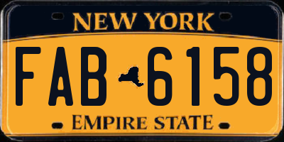 NY license plate FAB6158