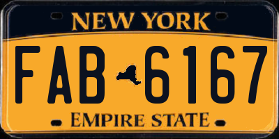 NY license plate FAB6167