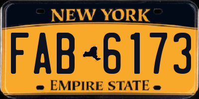 NY license plate FAB6173