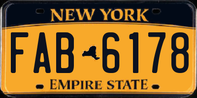 NY license plate FAB6178