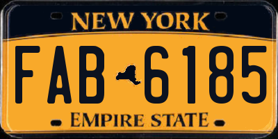 NY license plate FAB6185