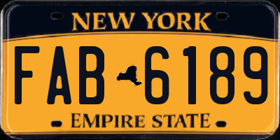 NY license plate FAB6189