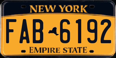 NY license plate FAB6192
