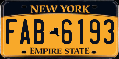 NY license plate FAB6193