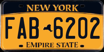 NY license plate FAB6202