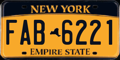 NY license plate FAB6221