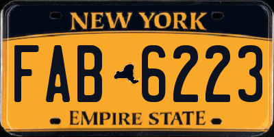 NY license plate FAB6223