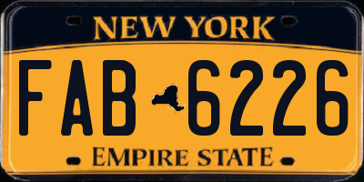 NY license plate FAB6226