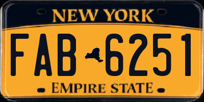 NY license plate FAB6251