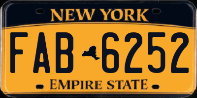 NY license plate FAB6252