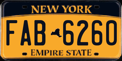 NY license plate FAB6260