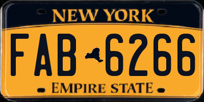 NY license plate FAB6266