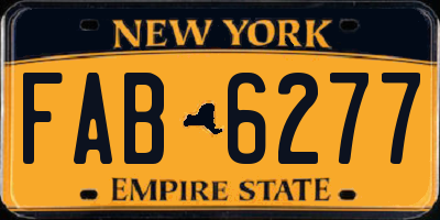 NY license plate FAB6277