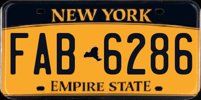 NY license plate FAB6286