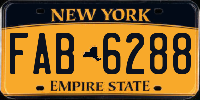 NY license plate FAB6288