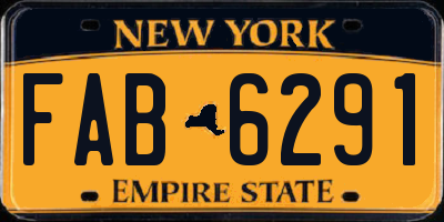 NY license plate FAB6291