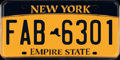 NY license plate FAB6301