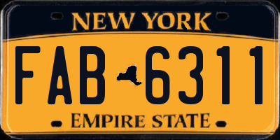 NY license plate FAB6311