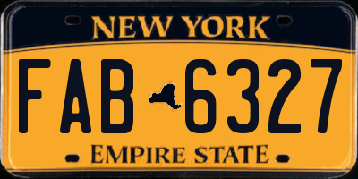 NY license plate FAB6327