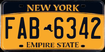 NY license plate FAB6342