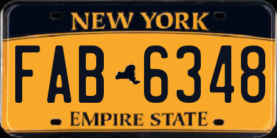NY license plate FAB6348