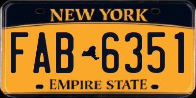 NY license plate FAB6351
