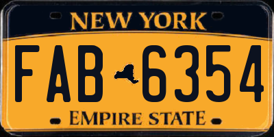 NY license plate FAB6354