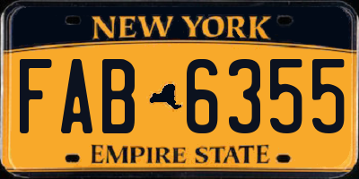 NY license plate FAB6355