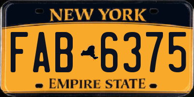 NY license plate FAB6375